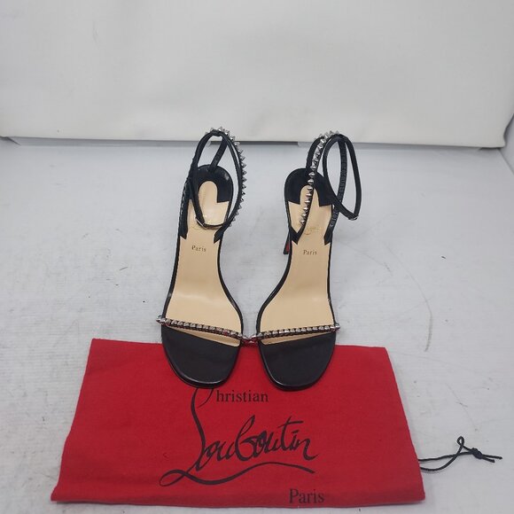 Christian Louboutin So Me Black Stud Spike Heel Sandal - Picture 5 of 11
